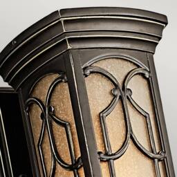 Netlighting Franceasi Outdoor Small Wall Lantern Light Olde Bronze IP44 E27 in Brown - thumbnail 2