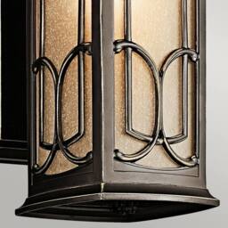 Netlighting Franceasi Outdoor Small Wall Lantern Light Olde Bronze IP44 E27 in Brown - thumbnail 3