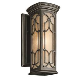 Netlighting Franceasi Outdoor Small Wall Lantern Light Olde Bronze IP44 E27 in Brown