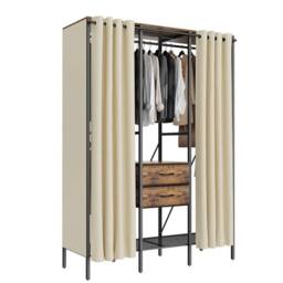 Kelvenix Wooden Coat Rack Industrial Hall Tree Clothes Stand in Black - thumbnail 1