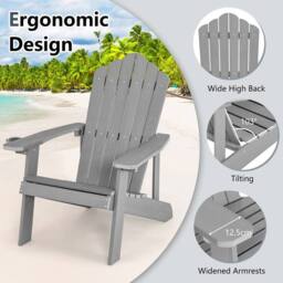 EONLION Outdoor Weather Resistant Chair in Grey - Size: 100 cm - thumbnail 3