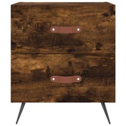 Berkfield Home Bedside Cabinets 2 pcs Smoked Oak 40x35x47.5 cm Engineered Wood in Brown - thumbnail 6