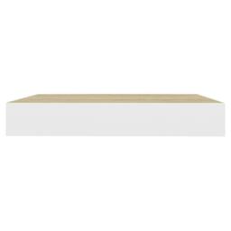 Berkfield Home Floating Wall Shelves 4 pcs Oak & White 23x23.5x3.8 cm MDF in Brown - thumbnail 6