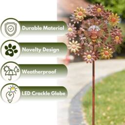 Marco Paul 130cm Solar Wind Spinner - Flowerbee - thumbnail 6
