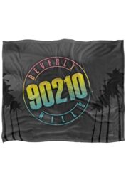 ViacomCBS/Nickelodeon Beverly Hills 90210 Palms Logo Silky Touch Super Soft Throw Blanket 152 X 127 cm in White - thumbnail 1