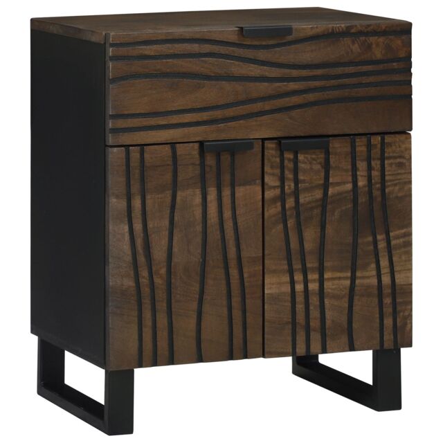 Berkfield Home Bedside Cabinet - 50x33x60 cm, Made from Solid Mango Wood in Brown - Size: 50 x 33 x 60 cm - image 1