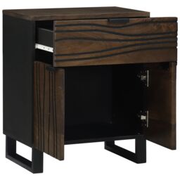 Berkfield Home Bedside Cabinet - 50x33x60 cm, Made from Solid Mango Wood in Brown - Size: 50 x 33 x 60 cm - thumbnail 2