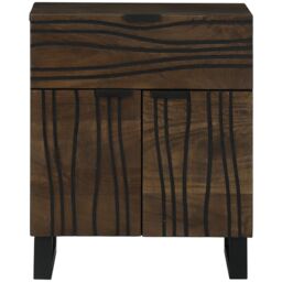 Berkfield Home Bedside Cabinet - 50x33x60 cm, Made from Solid Mango Wood in Brown - Size: 50 x 33 x 60 cm - thumbnail 3