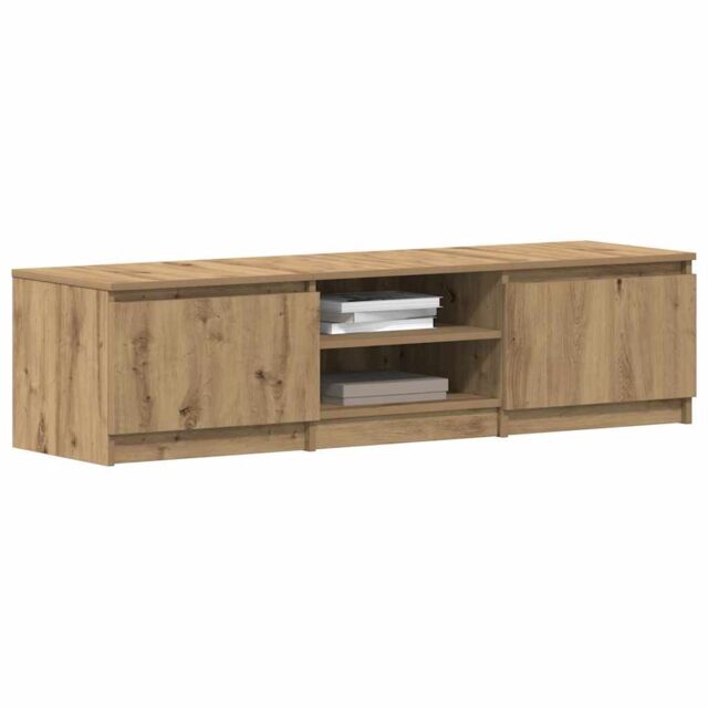 Berkfield Home TV Cabinet Artisan Oak 140x40x36 cm Engineered Wood in Brown - Size: 140 x 40 x 36 cm - image 1