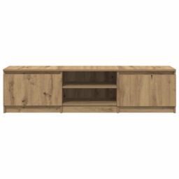 Berkfield Home TV Cabinet Artisan Oak 140x40x36 cm Engineered Wood in Brown - Size: 140 x 40 x 36 cm - thumbnail 5