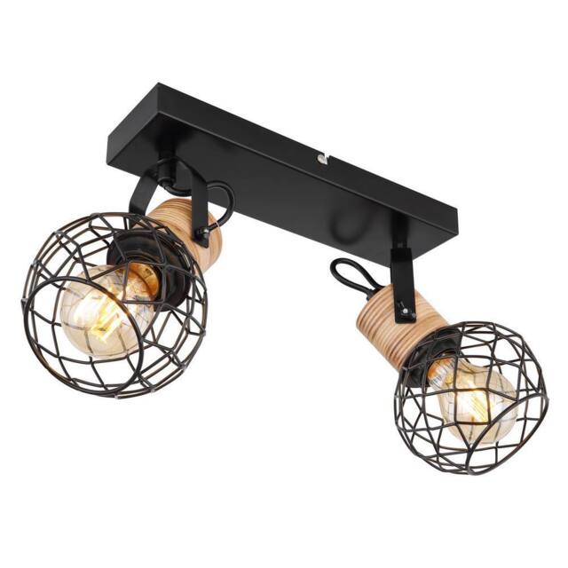 Netlighting Lacky Twin Ceiling Spotlight Matt Black 2x E27 - image 1