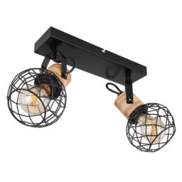 Netlighting Lacky Twin Ceiling Spotlight Matt Black 2x E27 - thumbnail 2