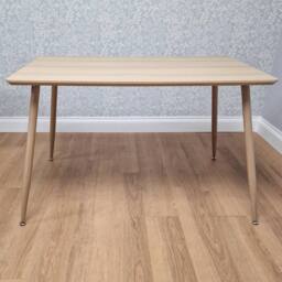 KOSY KOALA Wooden Dining Table Set With 4 Grey Metal Chairs & 1 Matching Bench in Brown - thumbnail 9