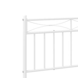 Berkfield Home Metal Bed Frame with Headboard & Footboard White 183x213 cm - thumbnail 9