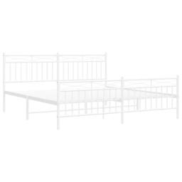 Berkfield Home Metal Bed Frame with Headboard & Footboard White 183x213 cm - thumbnail 5