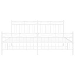 Berkfield Home Metal Bed Frame with Headboard & Footboard White 183x213 cm - thumbnail 6