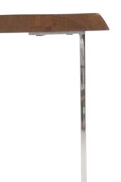 Orsina Natural & Silver Small Console Table, Solid Wood Top With Stainless Steel Loop Base, Modern Console Table - thumbnail 5