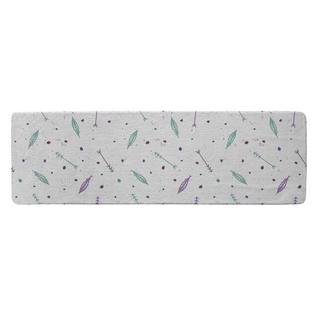 Benjamin Tate Design Cute Cartoon Seamless Vector Pattern With Feathers & Arrows In Boho Style Runner Rug in Natural - Size: 67 cm x 230 cm - image 1