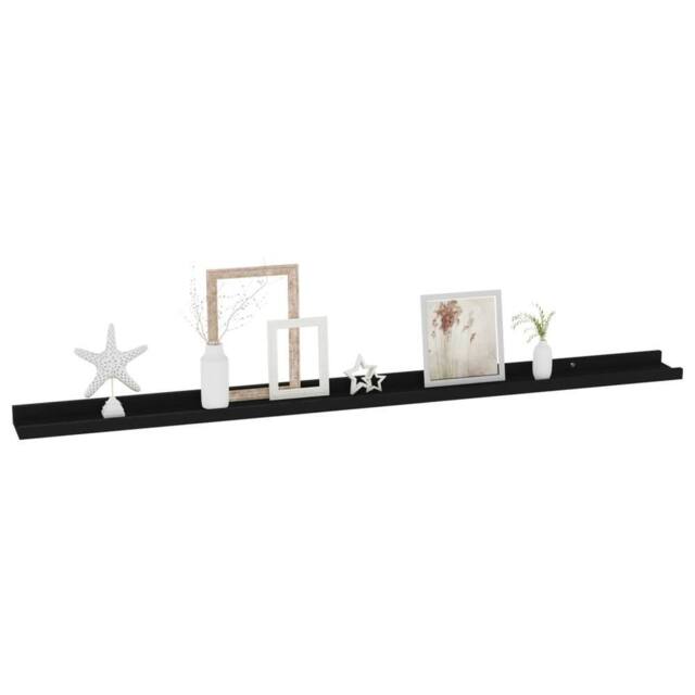 Berkfield Home Decorative Wall Shelves 4 pcs Black 115x9x3 cm - Size: 115 x 9 x 3 cm - image 1