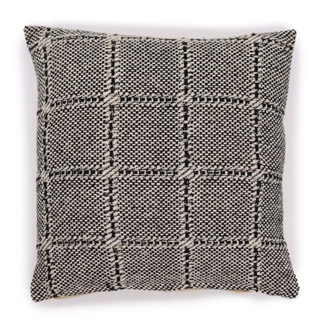 KDMD Classic Cushion Cover - Squares Grey - 40x40cm in Black - Size: 40x40 cm - image 1