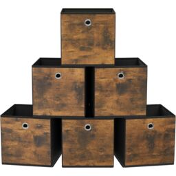 SONGMICS Cube Storage Containers Durable Oxford Fabric Bin Set in Brown - thumbnail 7
