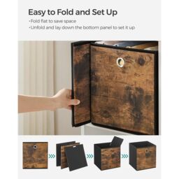 SONGMICS Cube Storage Containers Durable Oxford Fabric Bin Set in Brown - thumbnail 6