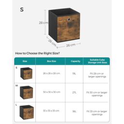 SONGMICS Cube Storage Containers Durable Oxford Fabric Bin Set in Brown - thumbnail 2