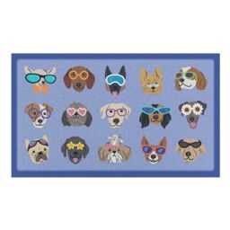 Artsy Mats Dogs with Glasses Doormat (70 x 40cm) in White - Size: 40 cm x 70 cm - thumbnail 2
