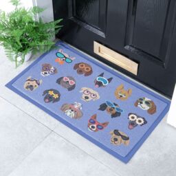 Artsy Mats Dogs with Glasses Doormat (70 x 40cm) in White - Size: 40 cm x 70 cm