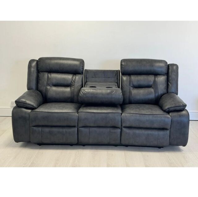 Snugg Furniture UK Limited Novan Electric Recliner 3 Seater Sofa Suite in Black - image 1