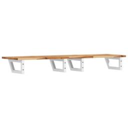 Berkfield Home Basin Shelf Wall Mounted Steel & Solid Wood Acacia in Brown - thumbnail 6