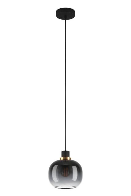 Eglo Oilella Glass & Metal 1 Light Pendant Light in Black - image 1