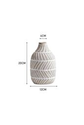 Living and Home Nordic White Ceramic Vase - Minimalist Home Décor Accent for Flowers or Hydroponics in Khaki - thumbnail 4