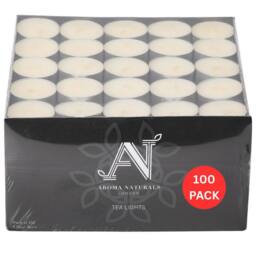 Aroma Naturals Unscented Tealight Candles Pack of 100 - 8-Hour Burn Time in White - Size: 100 Pieces - thumbnail 1