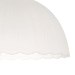 Happy Homewares Classic Frosted White Pendant Shade with Fluted Edge & Etched Lines - thumbnail 3