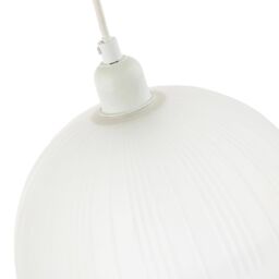 Happy Homewares Classic Frosted White Pendant Shade with Fluted Edge & Etched Lines - thumbnail 5