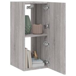 Berkfield Home TV Wall Cabinet with LED Lights Grey Sonoma 30.5x35x70 cm - thumbnail 7