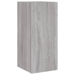 Berkfield Home TV Wall Cabinet with LED Lights Grey Sonoma 30.5x35x70 cm - thumbnail 3