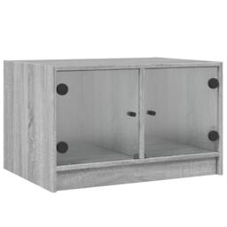 Berkfield Home Coffee Table with Glass Doors Grey Sonoma 68x50x42 cm - Size: 68 x 50 x 42 cm - thumbnail 1