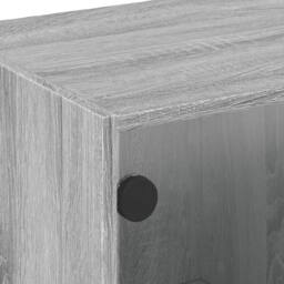 Berkfield Home Coffee Table with Glass Doors Grey Sonoma 68x50x42 cm - Size: 68 x 50 x 42 cm - thumbnail 9