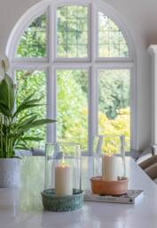Ivyline Maya Ceramic Sage Reactive Glaze Lantern H31cm D19cm in Green - thumbnail 2