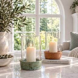 Ivyline Maya Ceramic Sage Reactive Glaze Lantern H31cm D19cm in Green - thumbnail 4