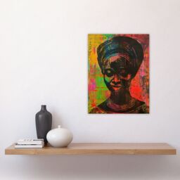"Artery8 Colourful West African Woman Modern Artwork Wall Art Print - Size: W24"" x H32""" - thumbnail 4