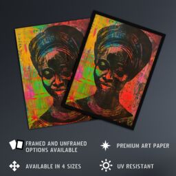 "Artery8 Colourful West African Woman Modern Artwork Wall Art Print - Size: W24"" x H32""" - thumbnail 2