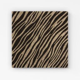 "Warren Reed - Designer Golden Zebra Print Canvas in Brown - Size: W16"" x H16""" - thumbnail 1