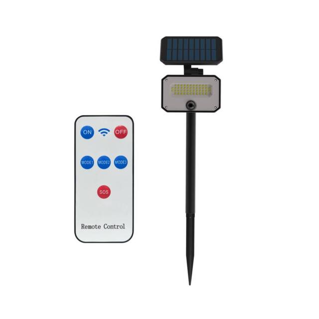 ENER-J Pack of 2 8W PIR Solar Floodlight Remote with Polycrystalline Solar 55 in Black