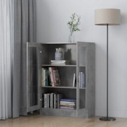 Berkfield Home Vitrine Cabinet Concrete Grey 82.5x30.5x115 cm Engineered Wood - thumbnail 3