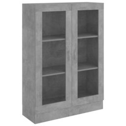 Berkfield Home Vitrine Cabinet Concrete Grey 82.5x30.5x115 cm Engineered Wood - thumbnail 2
