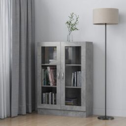 Berkfield Home Vitrine Cabinet Concrete Grey 82.5x30.5x115 cm Engineered Wood