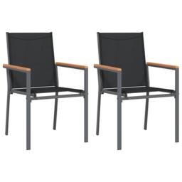 Berkfield Home 3 Piece Garden Dining Set Black Textilene & Steel - thumbnail 4